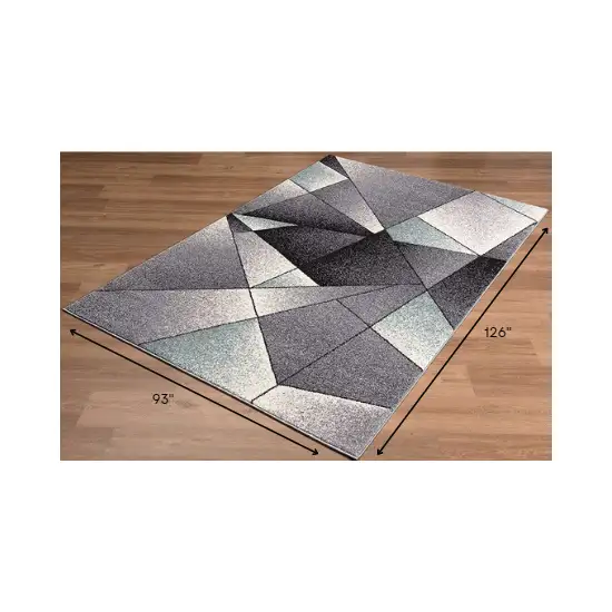 Grey Blue Geometric Area Rug Photo 8