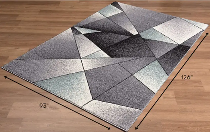 Grey Blue Geometric Area Rug Photo 8