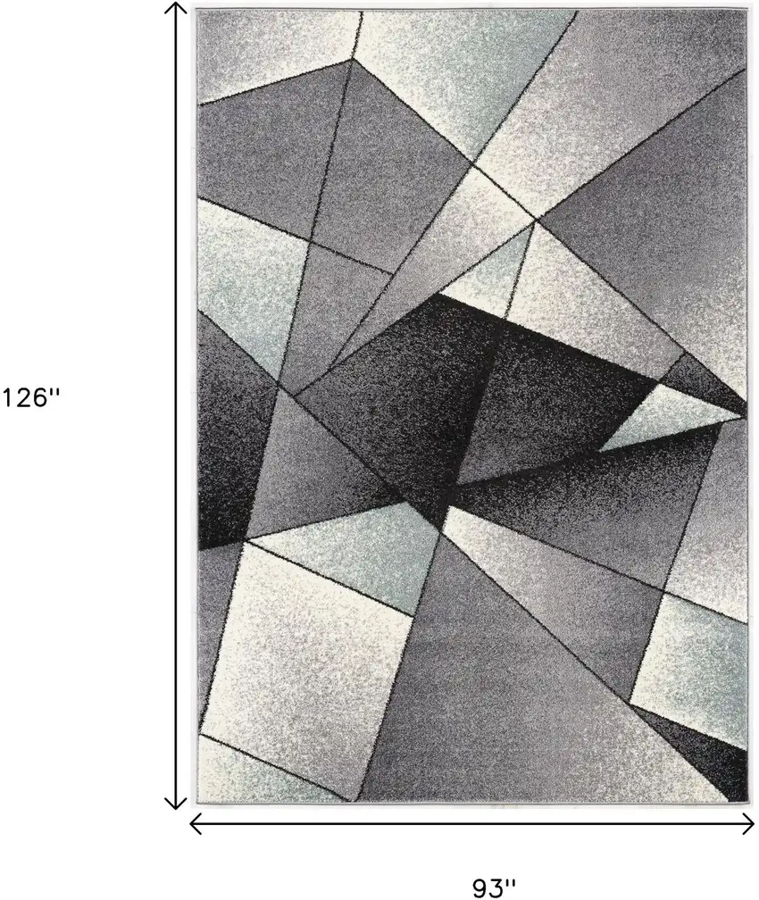 Grey Blue Geometric Area Rug Photo 3