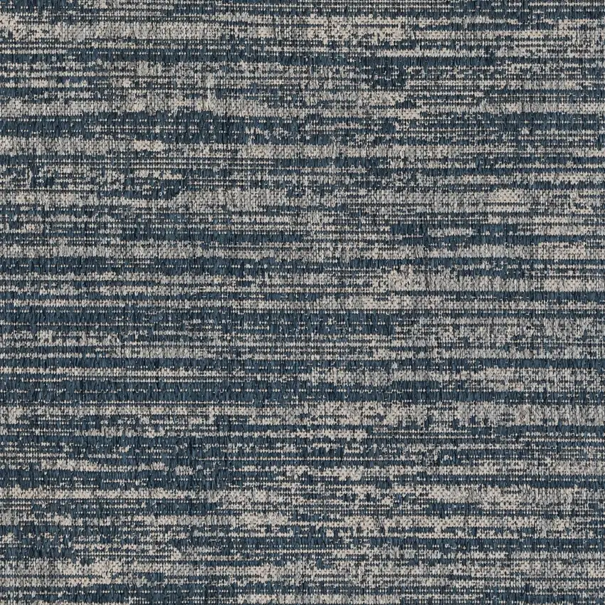 Gray and Blue Striped Stain Resistant Indoor Outdoor Area Rug Photo 7