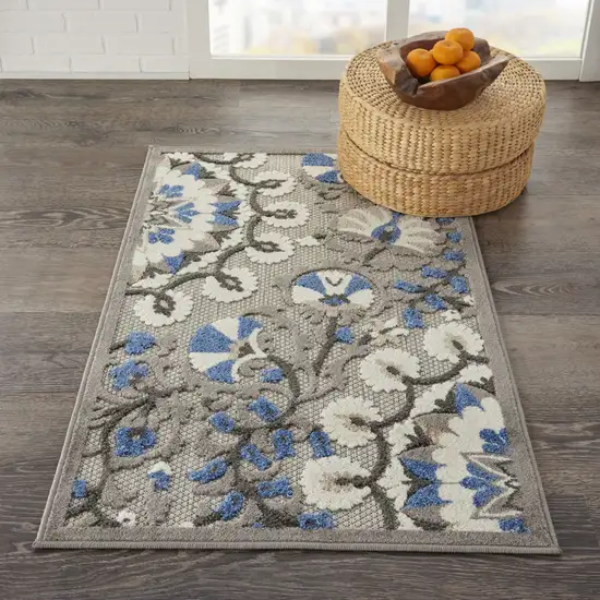 Blue And Gray Indoor Outdoor Area Rug Photo 4