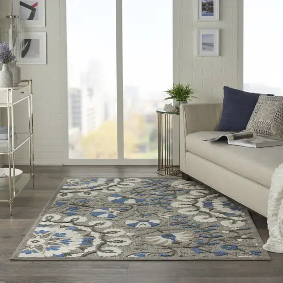 Blue And Gray Indoor Outdoor Area Rug Photo 5