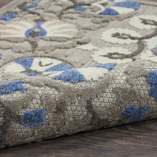 Blue And Gray Indoor Outdoor Area Rug Photo 7