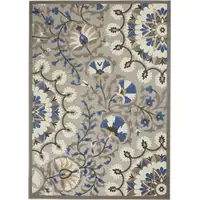 Photo of Gray and Blue Vines Indoor Outdoor Area Rug