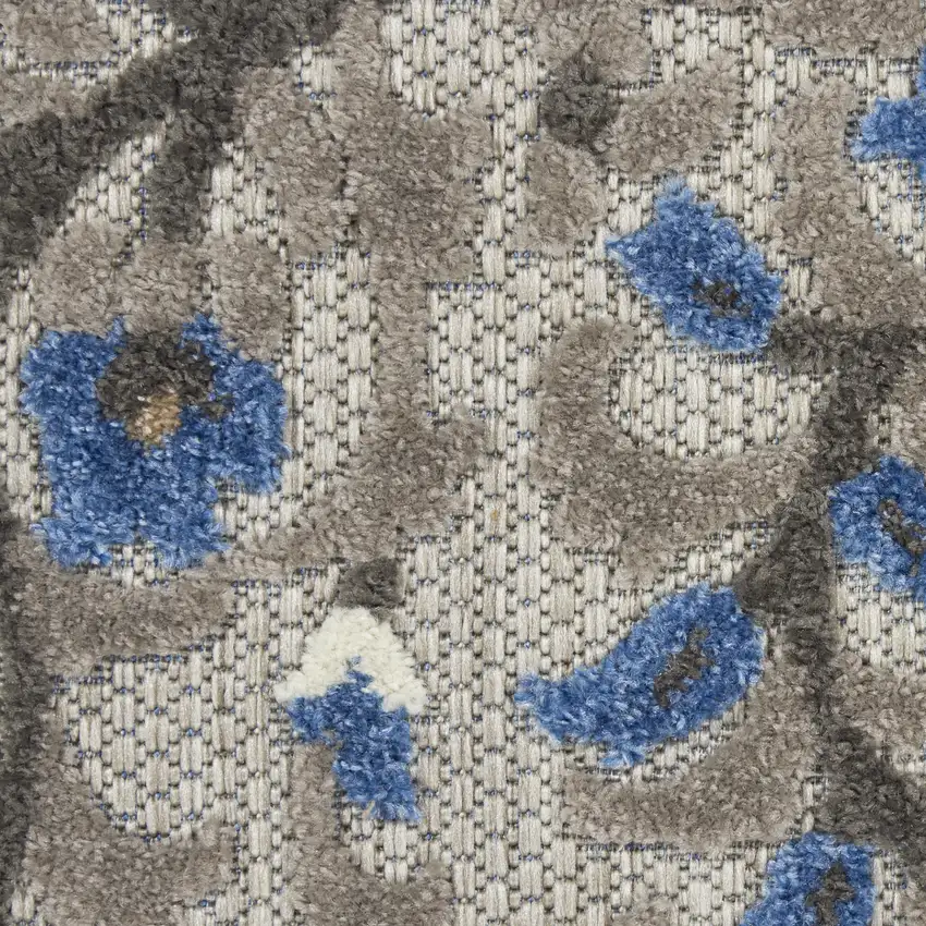 Grey/Multi Floral Indoor Outdoor Area Rug Photo 4