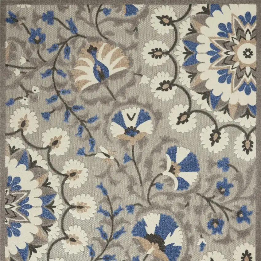 Blue And Gray Indoor Outdoor Area Rug Photo 4