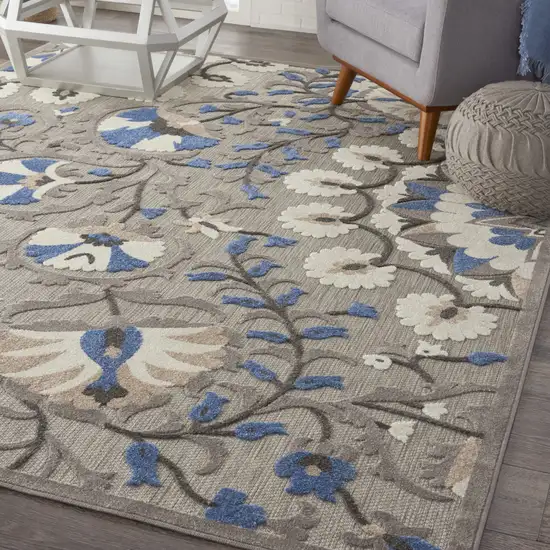 Blue And Gray Indoor Outdoor Area Rug Photo 6