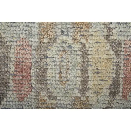 Gray and Blue Wool Floral Hand Knotted Area Rug Photo 7