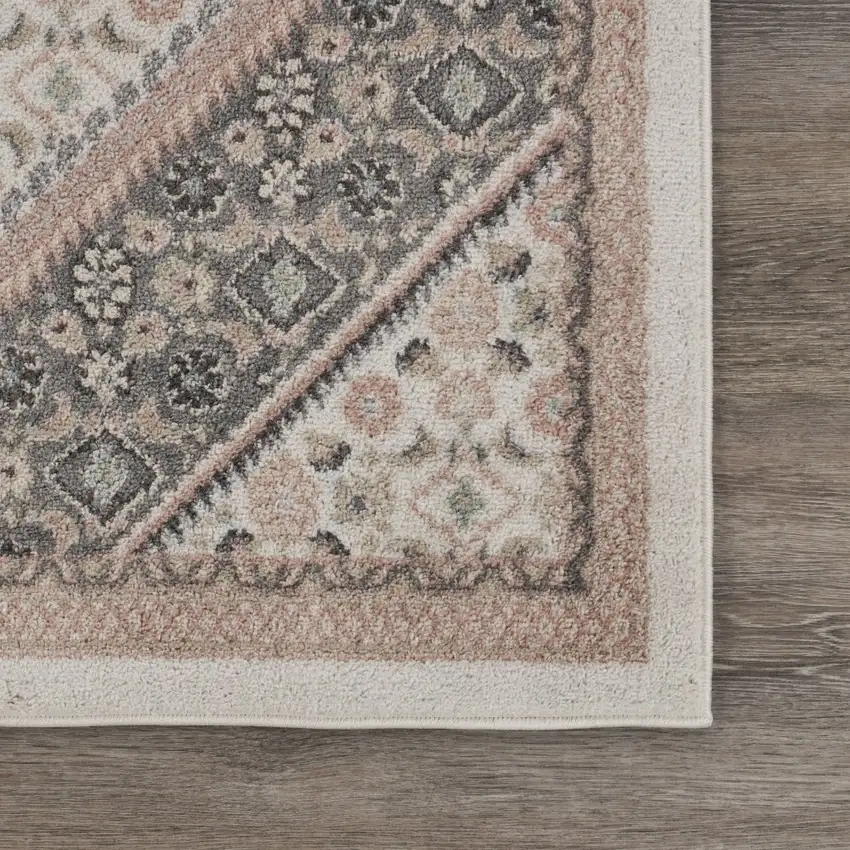 Gray and Blush Traditional Area Rug Photo 6