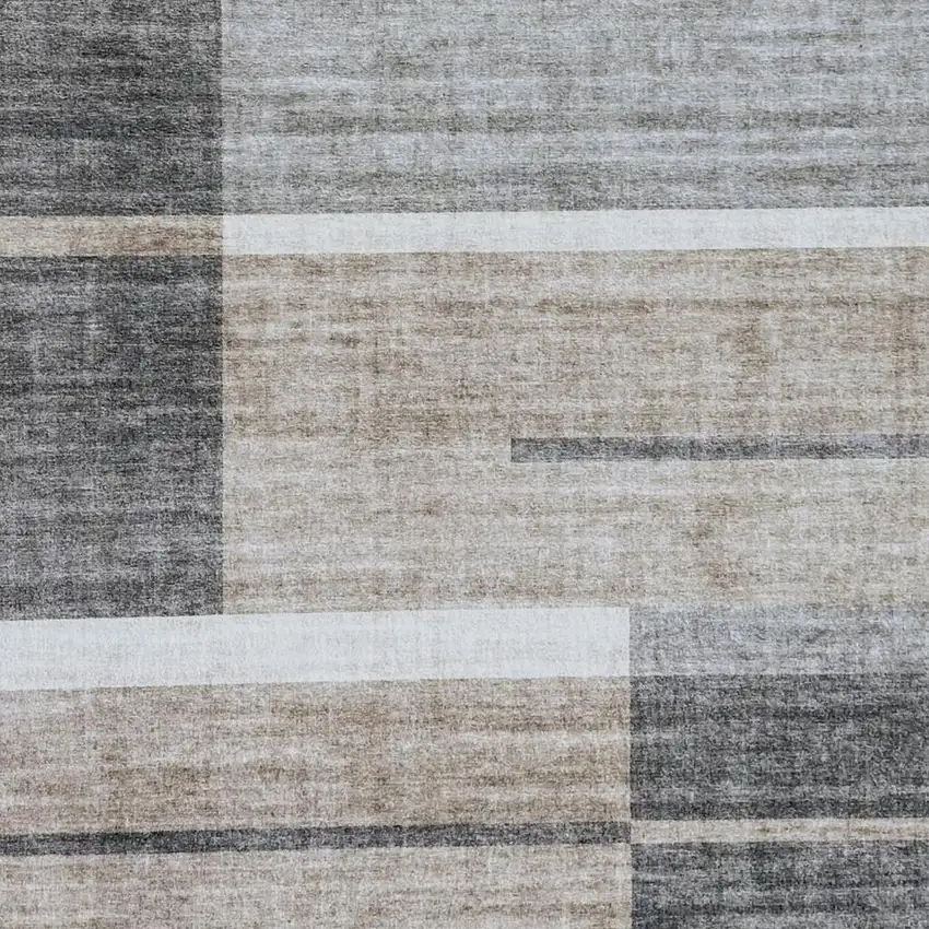 Gray and Brown Abstract Area Rug Photo 3