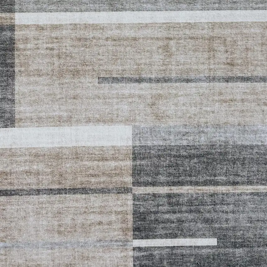 Gray and Brown Abstract Area Rug Photo 3