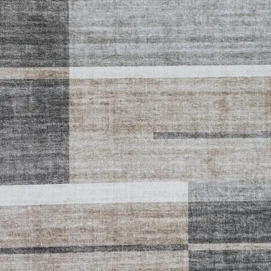 Gray and Brown Abstract Area Rug Photo 3