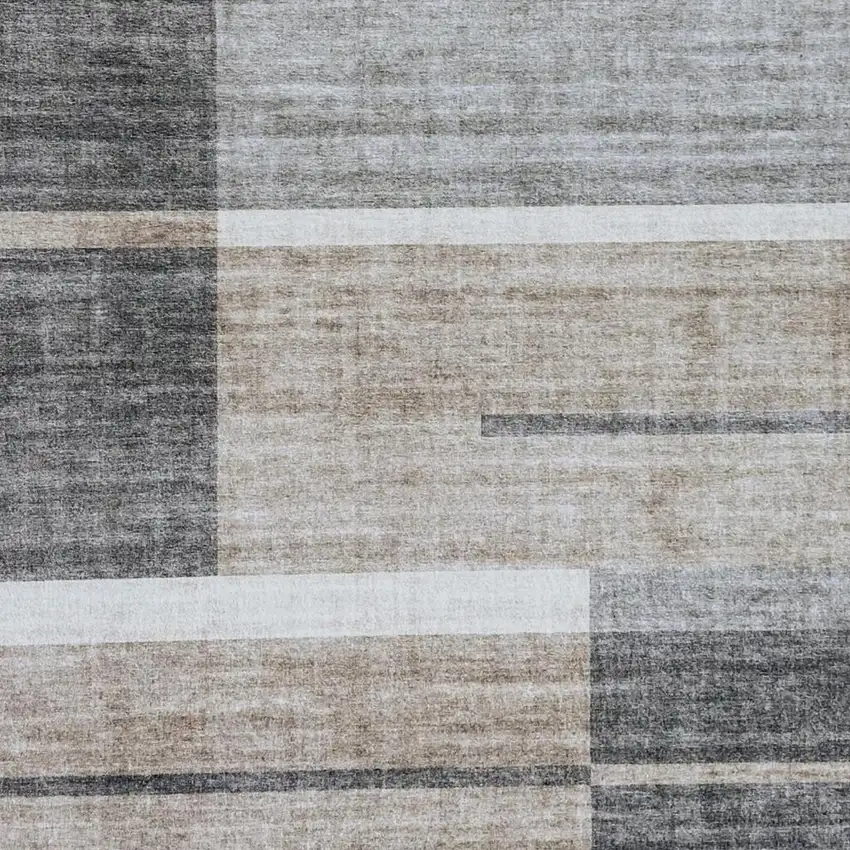 Gray and Brown Abstract Area Rug Photo 3