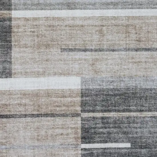Gray and Brown Abstract Area Rug Photo 3