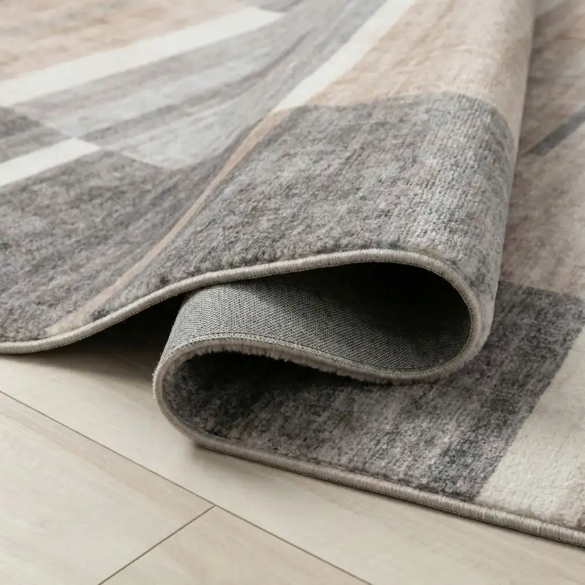 Gray and Brown Abstract Area Rug Photo 8