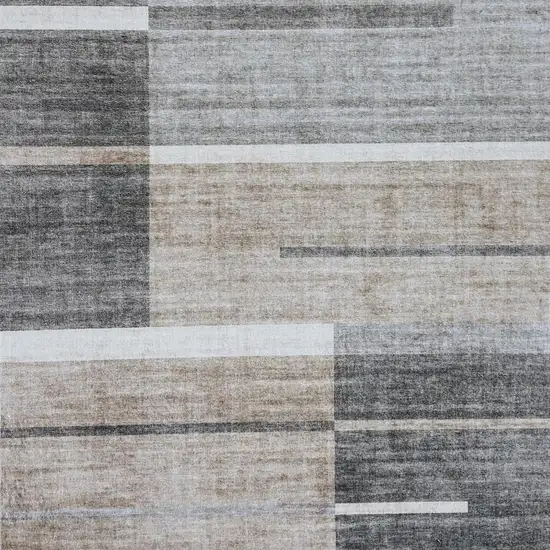Gray and Brown Abstract Area Rug Photo 4