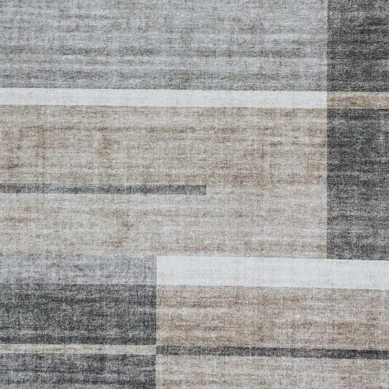 Gray and Brown Abstract Area Rug Photo 3