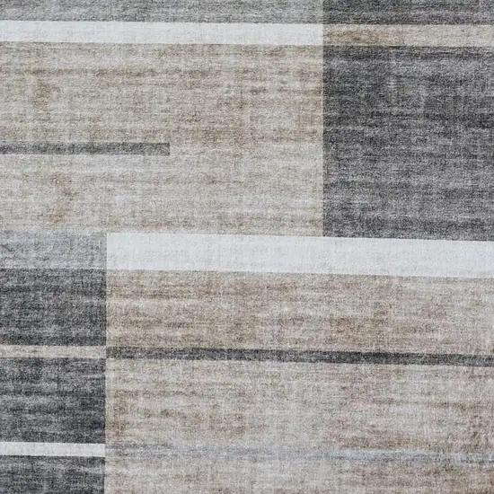Gray and Brown Abstract Area Rug Photo 3