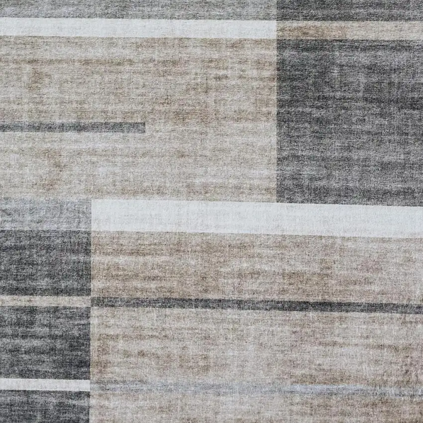 Gray and Brown Abstract Area Rug Photo 3