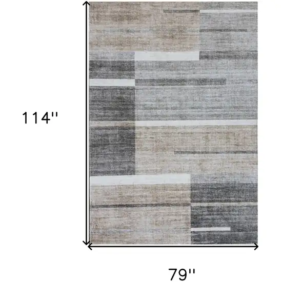 Gray and Brown Abstract Area Rug Photo 7
