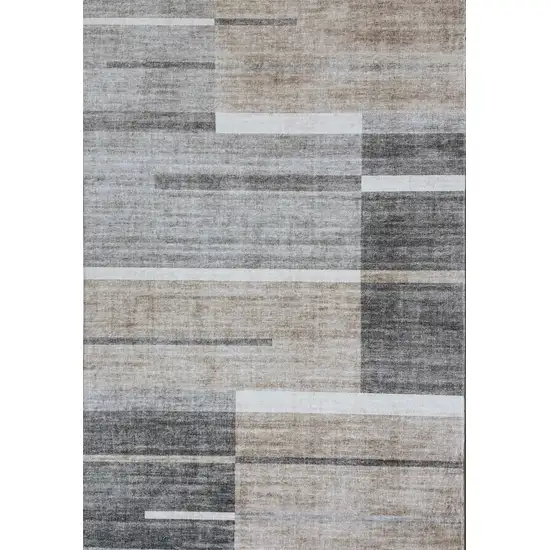 Gray and Brown Abstract Area Rug Photo 4