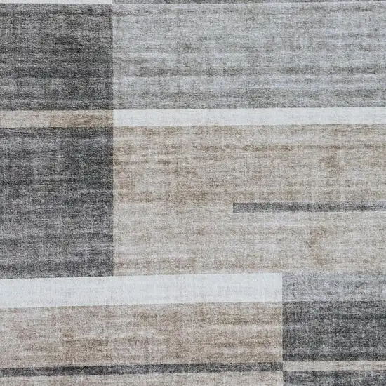 Gray and Brown Abstract Area Rug Photo 3