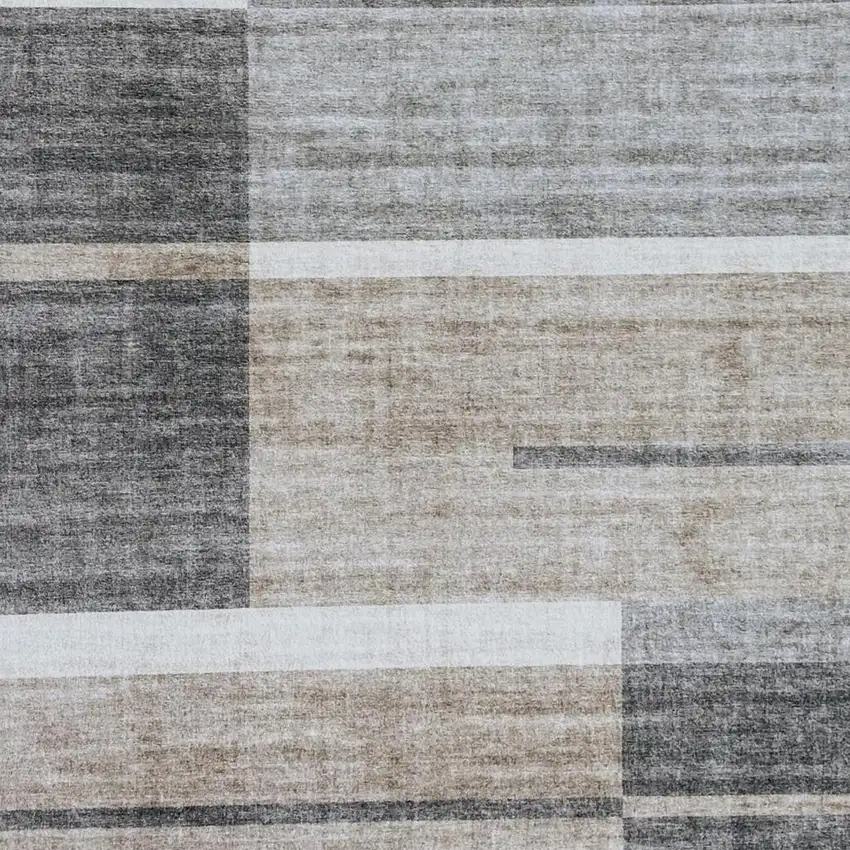 Gray and Brown Abstract Area Rug Photo 3