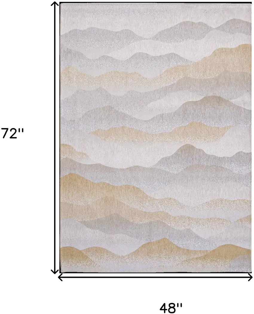 Gray and Brown Abstract Non Skid Area Rug Photo 3