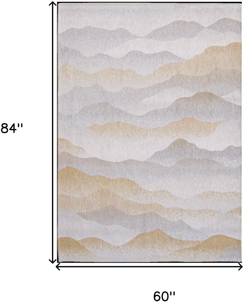 Gray and Brown Abstract Non Skid Area Rug Photo 3