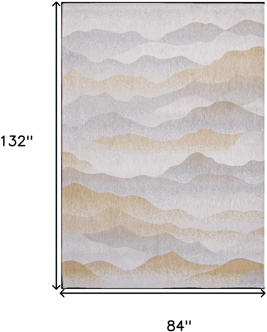Gray and Brown Abstract Non Skid Area Rug Photo 3