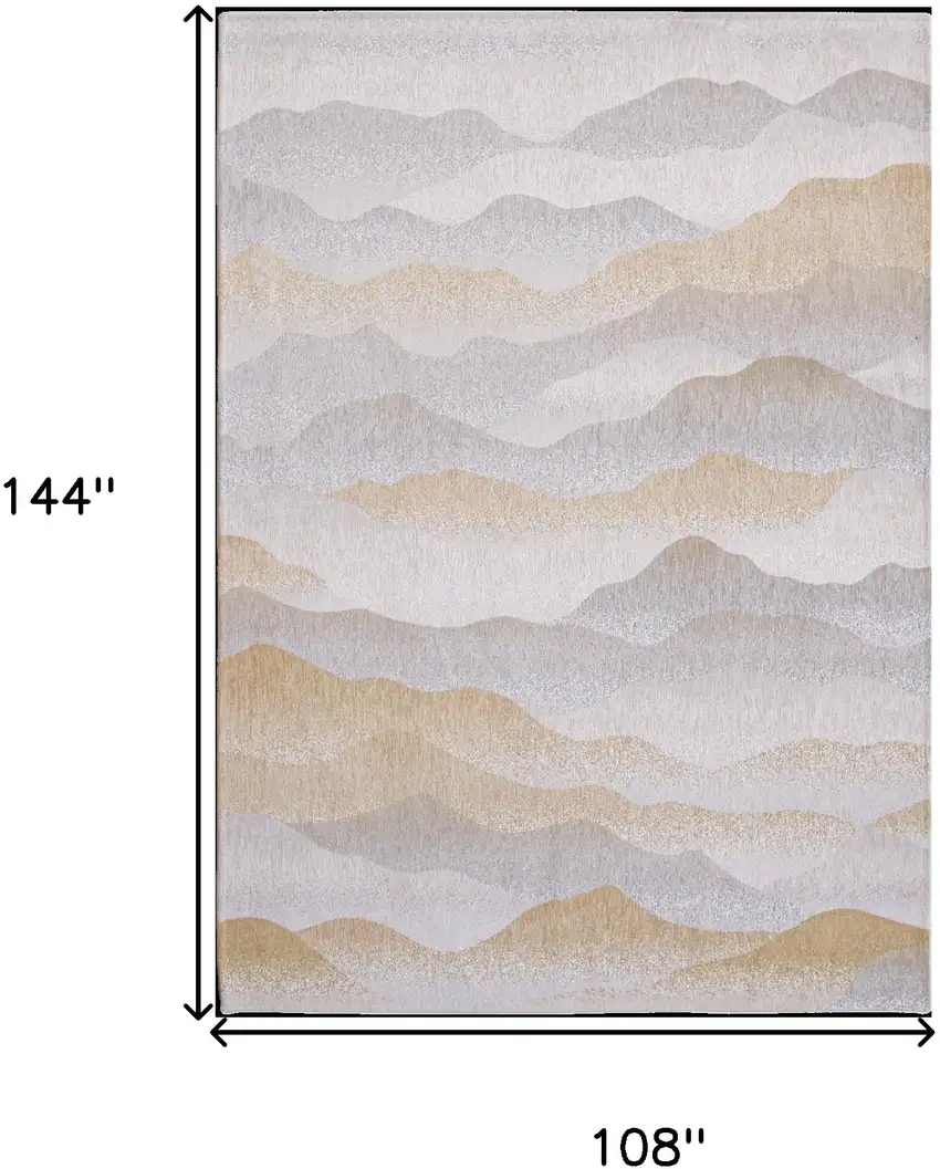 Gray and Brown Abstract Non Skid Area Rug Photo 3