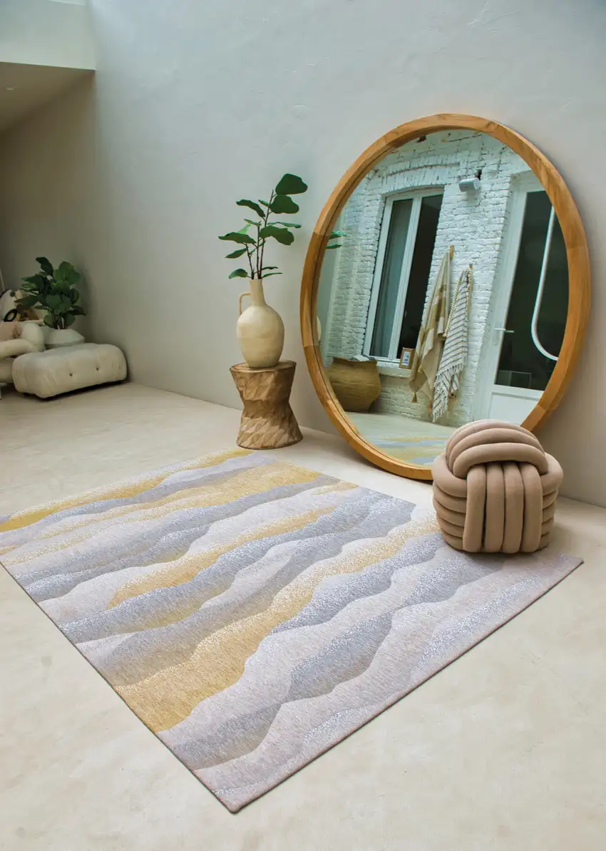 Gray and Brown Abstract Non Skid Area Rug Photo 8
