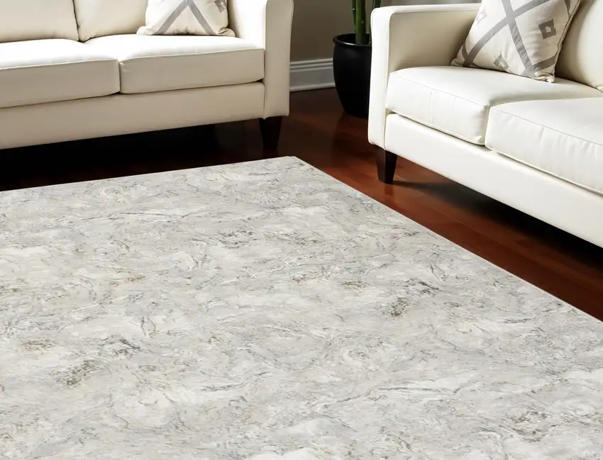 Gray and Brown Abstract Non Skid Area Rug Photo 1