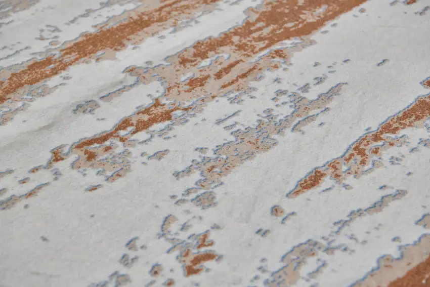 Gray and Brown Abstract Printed Washable Non Skid Area Rug Photo 4