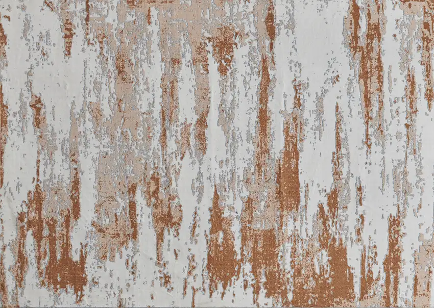 Gray and Brown Abstract Printed Washable Non Skid Area Rug Photo 4