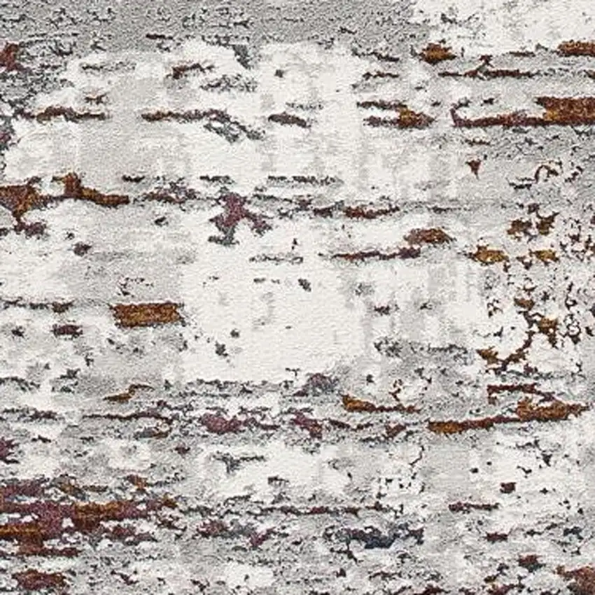 Gray and Brown Abstract Scraped Area Rug Photo 5