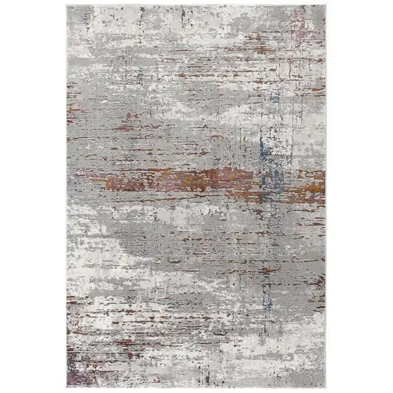 Gray And Brown Abstract Scraped Area Rug Photo 5