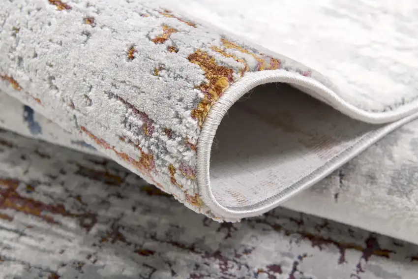 Gray and Brown Abstract Scraped Area Rug Photo 9