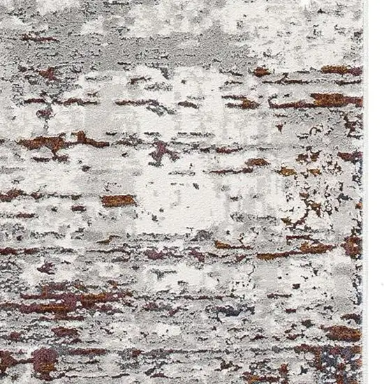 Gray And Brown Abstract Scraped Area Rug Photo 9