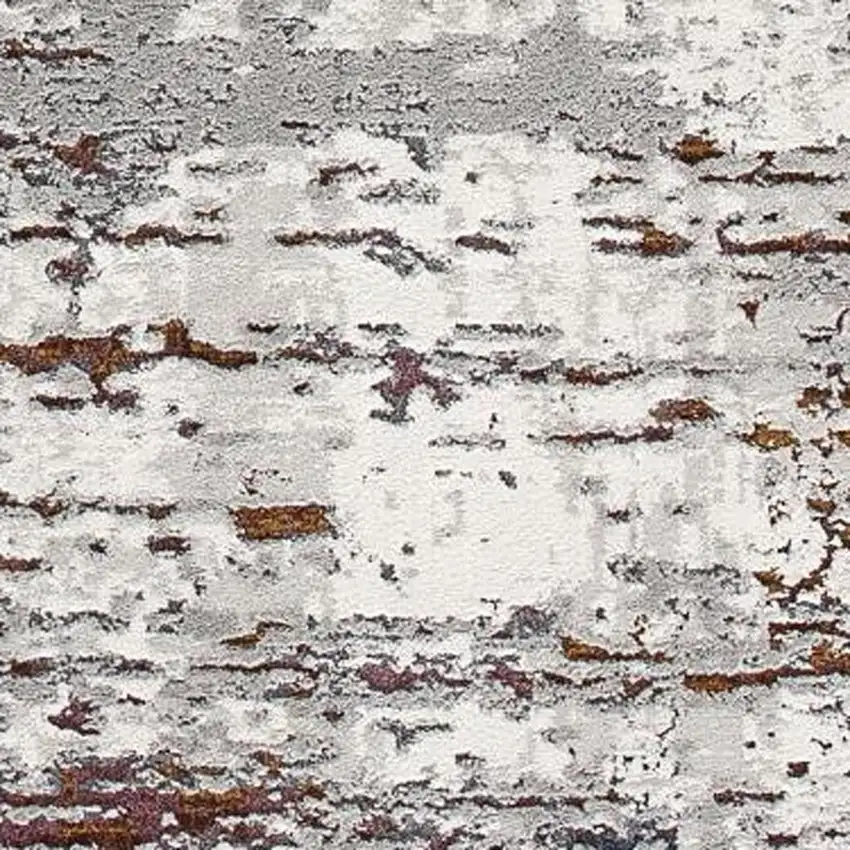 Gray And Brown Abstract Scraped Area Rug Photo 8