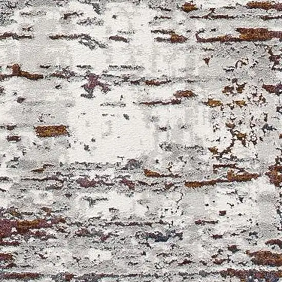 Gray And Brown Abstract Scraped Area Rug Photo 8