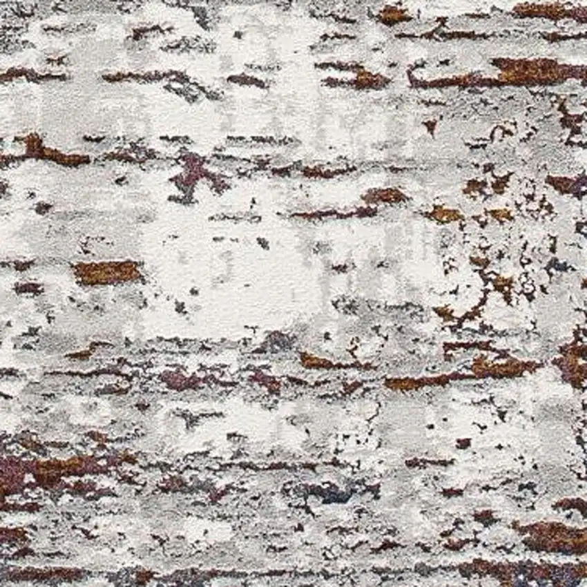 Gray And Brown Abstract Scraped Area Rug Photo 8