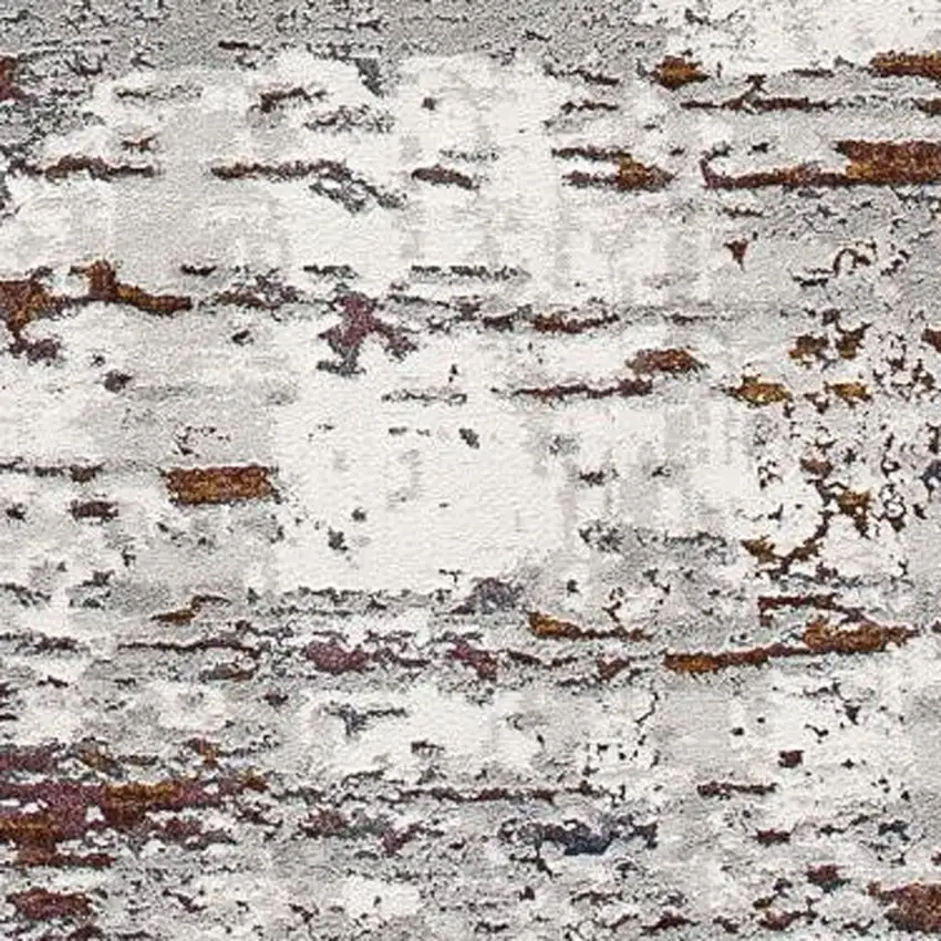 Gray And Brown Abstract Scraped Area Rug Photo 3