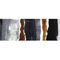 Photo of Gray and Brown Abstract Southwest Washable Runner Rug