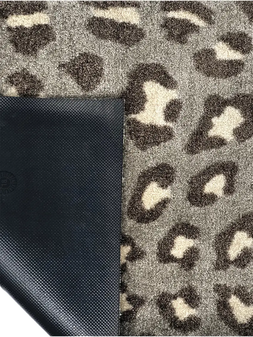 Gray and Brown Cheetah Washable Floor Mat Photo 4