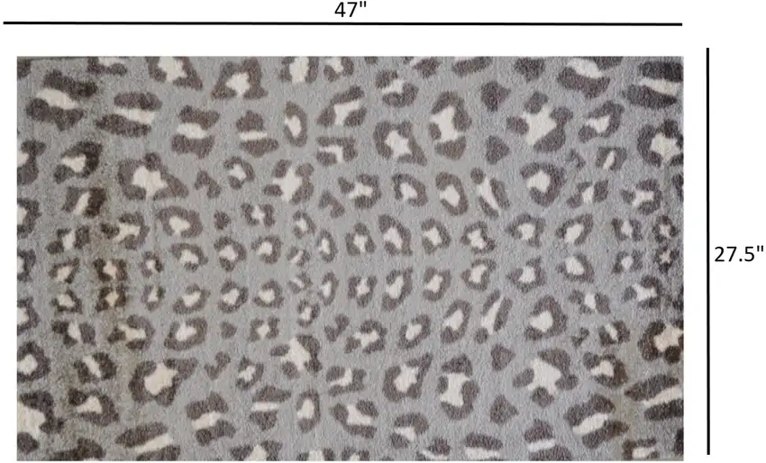 Gray and Brown Cheetah Washable Floor Mat Photo 5