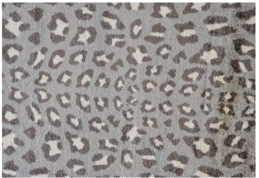 Gray and Brown Cheetah Washable Floor Mat Photo 3