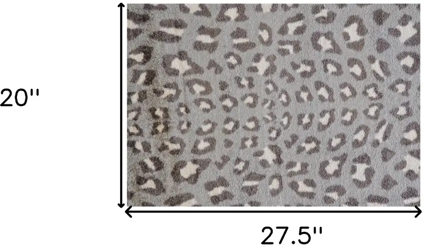 Gray and Brown Cheetah Washable Floor Mat Photo 5