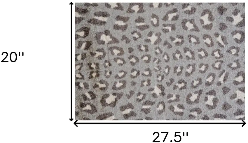 Gray and Brown Cheetah Washable Floor Mat Photo 5