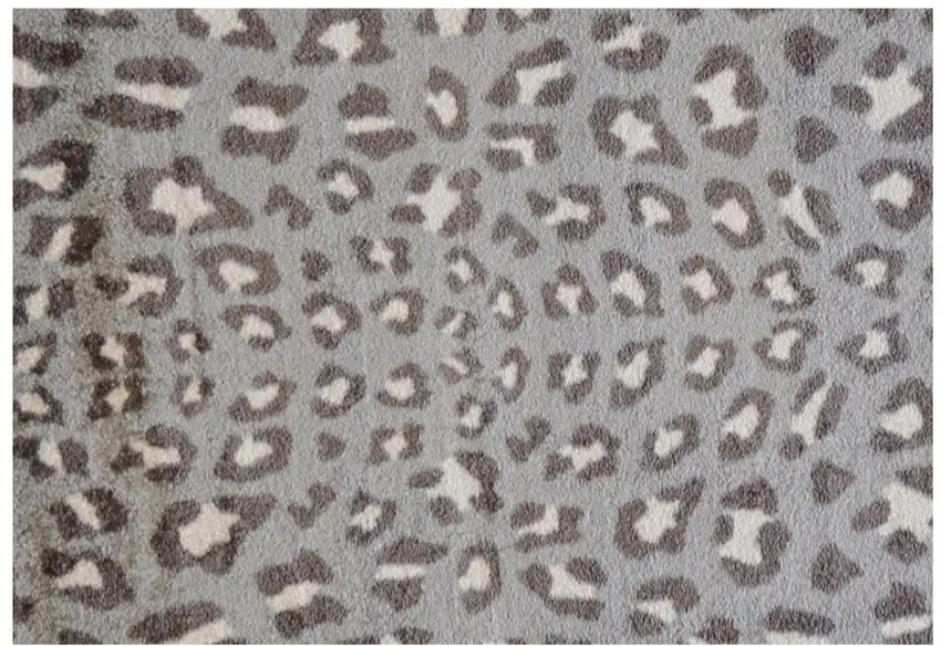 Gray and Brown Cheetah Washable Floor Mat Photo 1